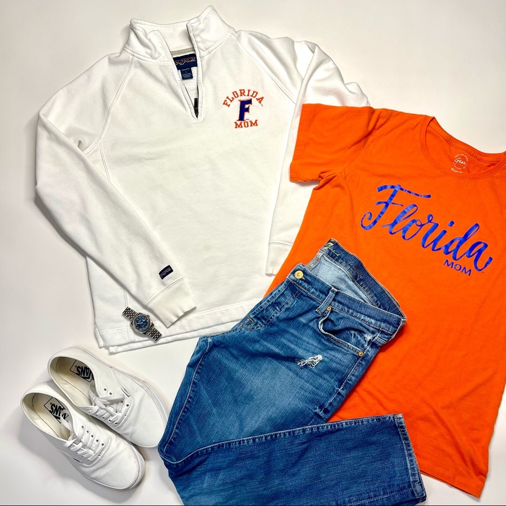 University of Florida Mom Jansport 1/4 Zip Pullover / Florida Mom T-shirt (L)